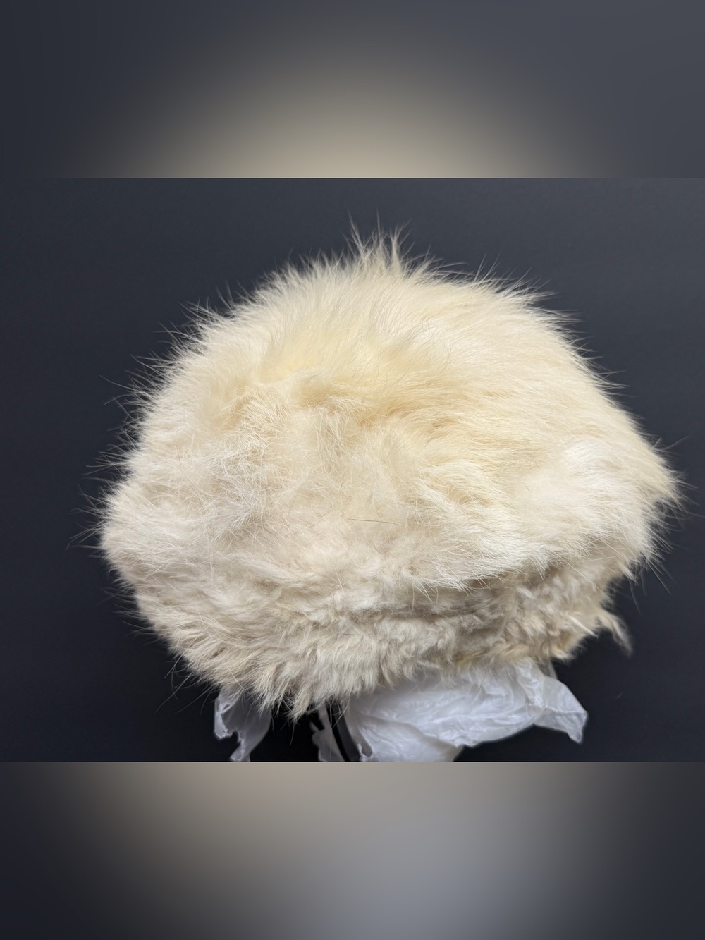 Cream White Fox Real Fur Bubushka Hat Russian Style 2000’s 90’s Girls Fur Winter